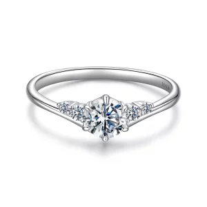 (image pour) Bague de mariage en moissanite argent 925 plaqué platine et certificat, style Pandora - MSR071