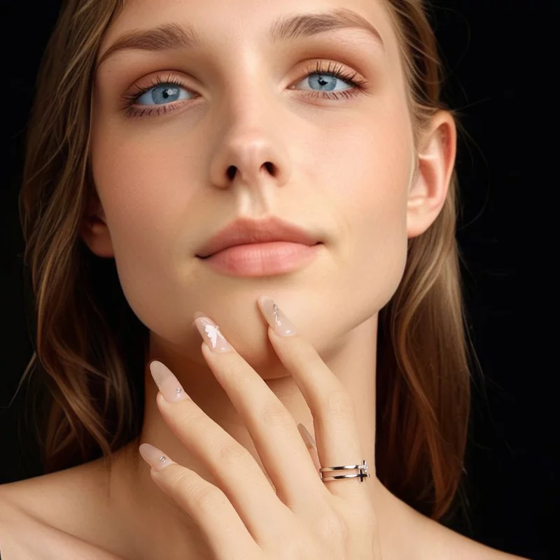 (image pour) Bague en Moissanite Double Croix Inspirée du Style Pandora - Argent 925 Sterling - Afficher 4
