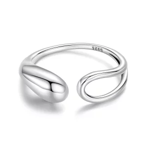 Bague ouverte en forme de goutte en argent 925 Pandora Style - Oxydée - BSR681-E (image pour) Bague ouverte en forme de goutte en argent 925 Pandora Style - Oxydée - BSR681-E