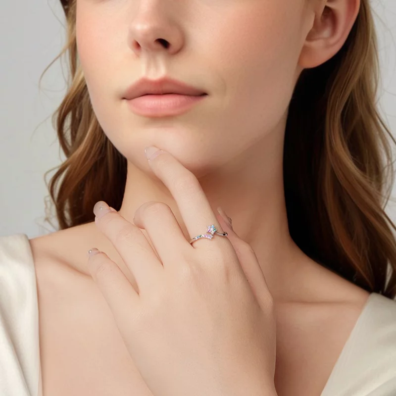 (image pour) Bague Ouverte Multicolore en Argent Sterling 925 Style Pandora Météore avec Zirc - Afficher 6