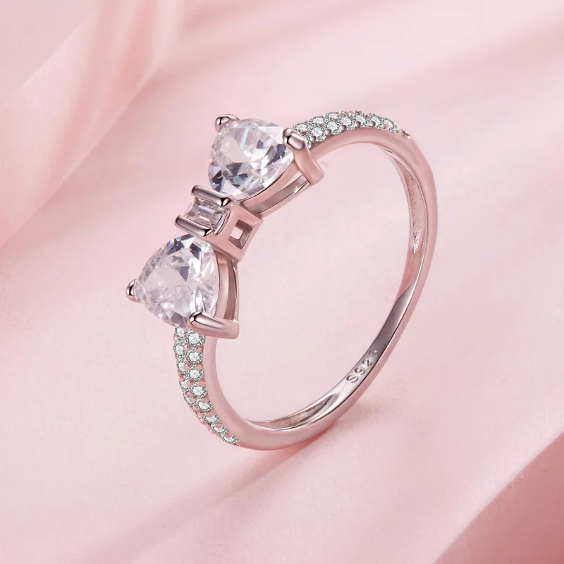 (image pour) Bague Nœud Pandora en Argent 925 avec Zirconium - Plaquée Platine - BSR684 - Afficher 2