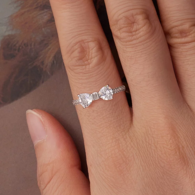 (image pour) Bague Nœud Pandora en Argent 925 avec Zirconium - Plaquée Platine - BSR684 - Afficher 4