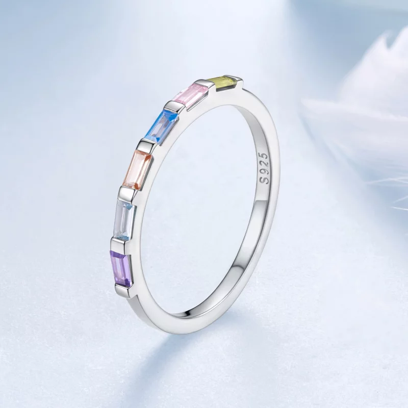 (image pour) Bague Pandora Style en Zircone Cubique Colorée - Argent 925 plaqué or blanc - BS - Afficher 2