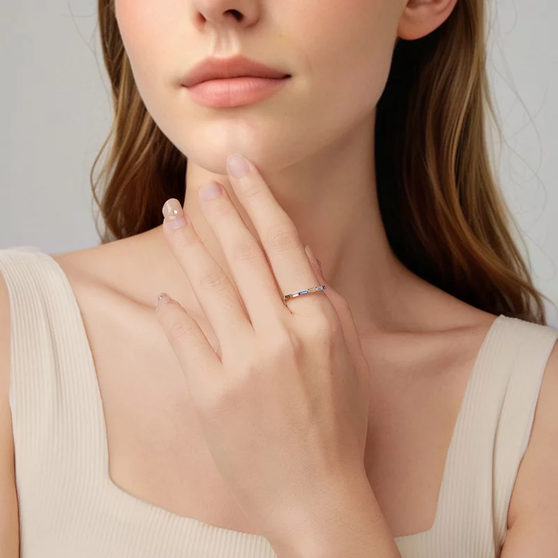 (image pour) Bague Pandora Style en Zircone Cubique Colorée - Argent 925 plaqué or blanc - BS - Afficher 6