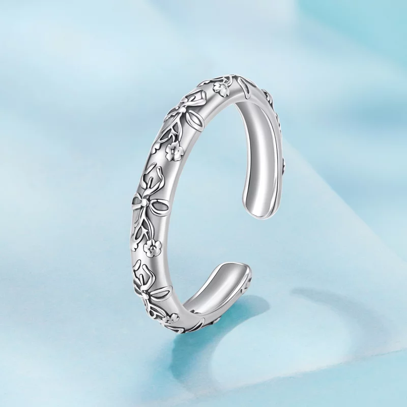 (image pour) Bague Papillon Vintage Ouverte en Argent 925 de Pandora Style - Oxydée et Ajusta - Afficher 2