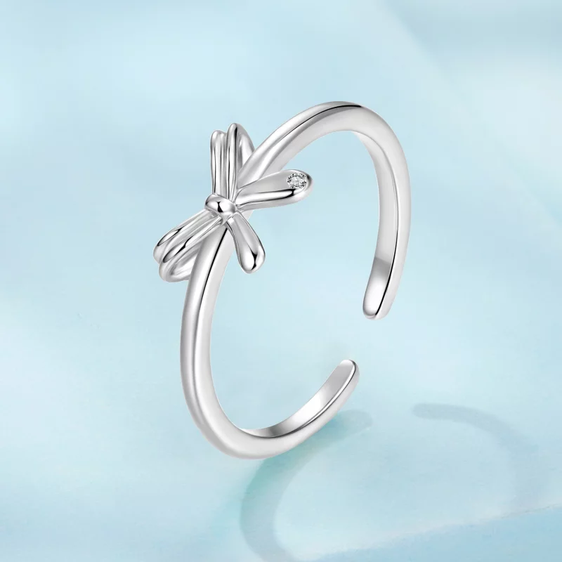 (image pour) Bague Plaine à Nœud Papillon en Argent 925 Pandora Style - Zircone Oxydée Ajusta - Afficher 2
