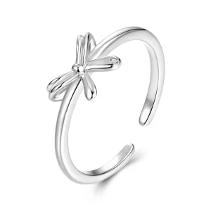 (image pour) Bague Plaine à Nœud Papillon en Argent 925 Pandora Style - Zircone Oxydée Ajustable - SCR1144-E