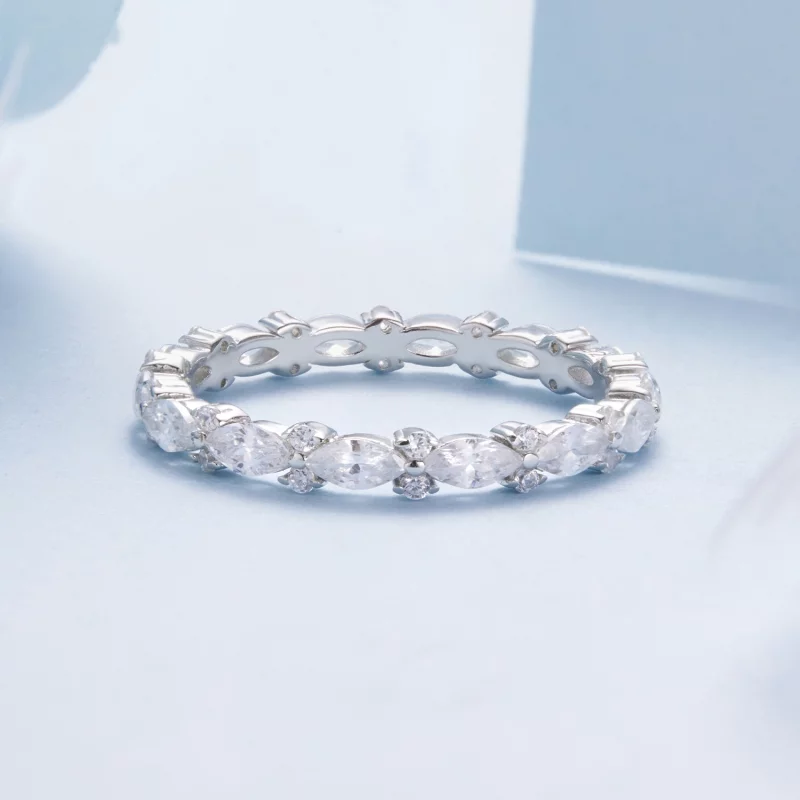 (image pour) Bague Pandora Style en Zirconium Cubique Full Pave - Argent 925 plaqué or blanc - Afficher 3