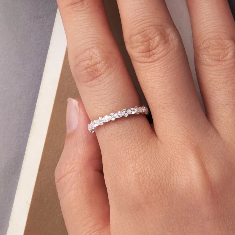 (image pour) Bague Pandora Style en Zirconium Cubique Full Pave - Argent 925 plaqué or blanc - Afficher 4