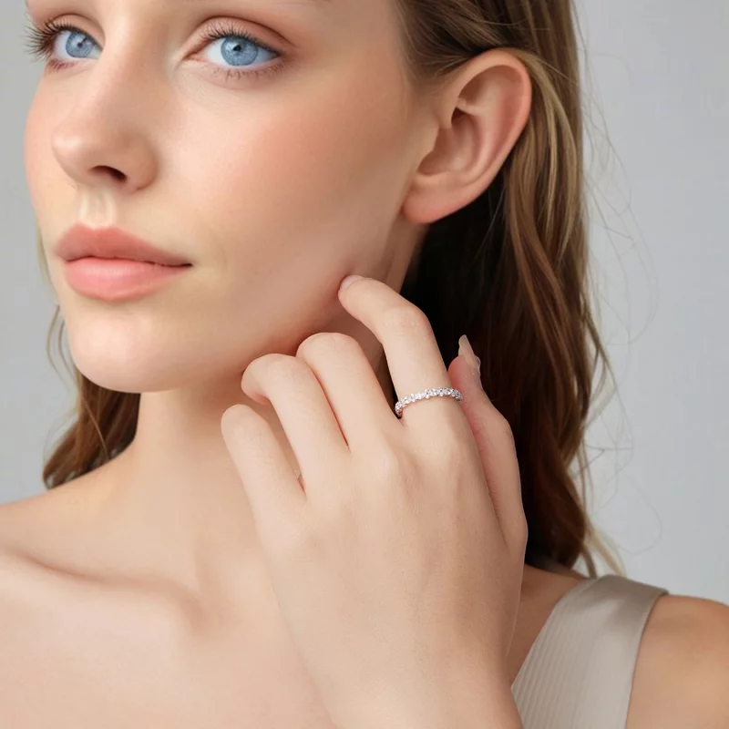 (image pour) Bague Pandora Style en Zirconium Cubique Full Pave - Argent 925 plaqué or blanc - Afficher 6