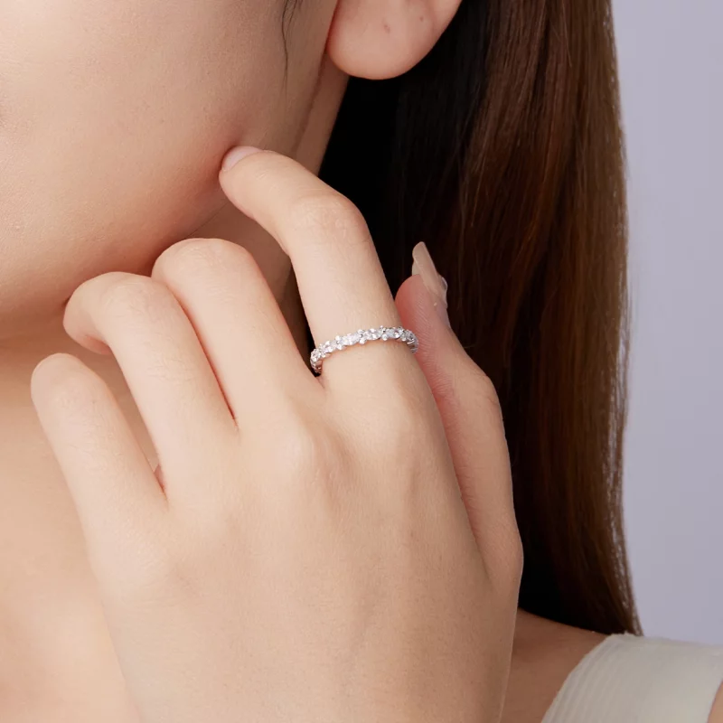 (image pour) Bague Pandora Style en Zirconium Cubique Full Pave - Argent 925 plaqué or blanc - Afficher 8