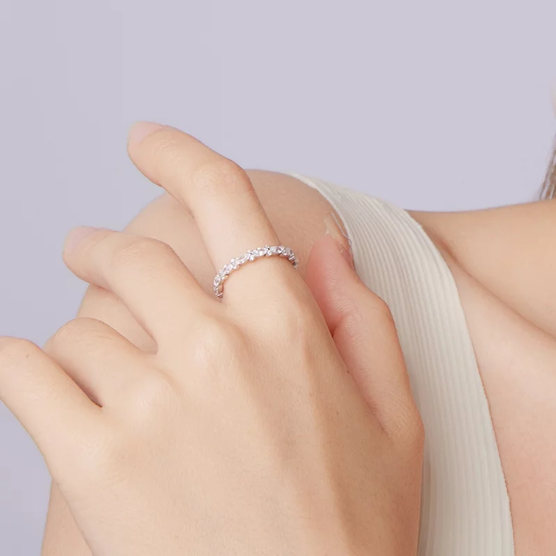 (image pour) Bague Pandora Style en Zirconium Cubique Full Pave - Argent 925 plaqué or blanc - Afficher 9