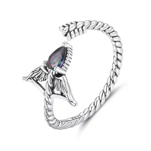 (image pour) Bague Ouverte Sagittaire en Argent 925 Pandora Style avec Verre et Oxydation - SCR1151-E