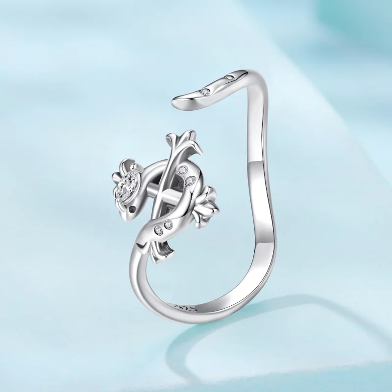 (image pour) Bague Ouverte Serpent Iris en Argent 925 Pandora - Zirconia - SCR1136-E - Afficher 2
