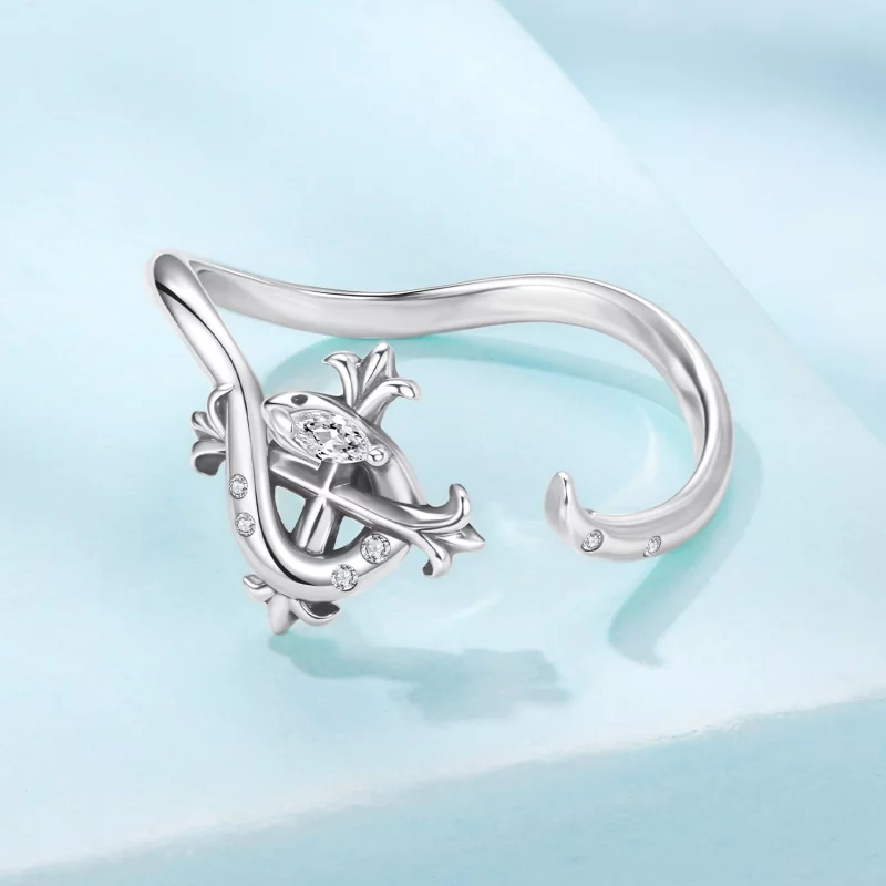 (image pour) Bague Ouverte Serpent Iris en Argent 925 Pandora - Zirconia - SCR1136-E - Afficher 3