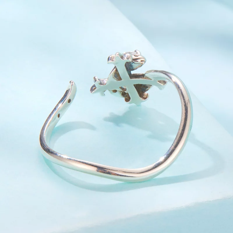 (image pour) Bague Ouverte Serpent Iris en Argent 925 Pandora - Zirconia - SCR1136-E - Afficher 4