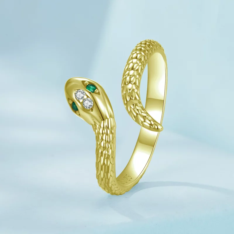 (image pour) Bague ouverte serpentine style Pandora - Argent 925 avec zirconium cubique et pl - Afficher 2