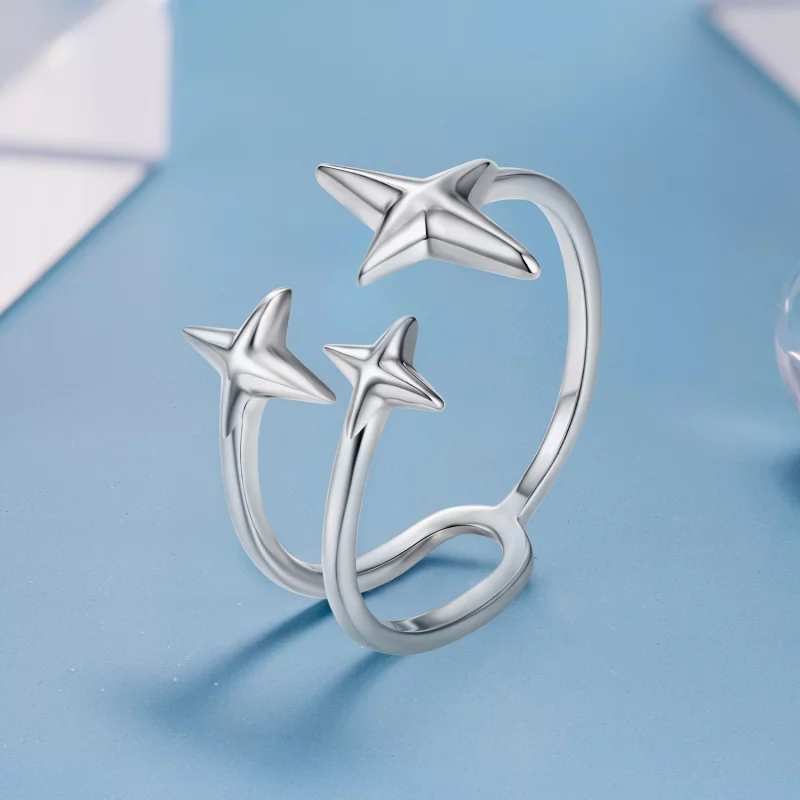 (image pour) Bague ouverte Starlight en argent 925 oxydé Pandora Style - BSR693-E - Afficher 2