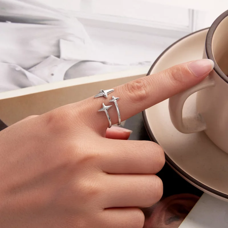 (image pour) Bague ouverte Starlight en argent 925 oxydé Pandora Style - BSR693-E - Afficher 5
