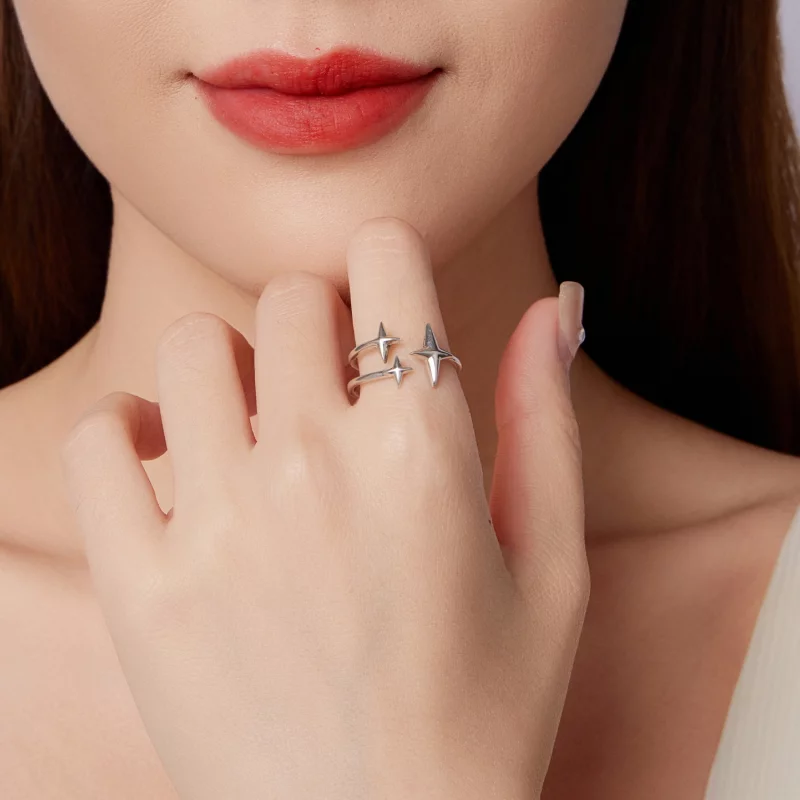 (image pour) Bague ouverte Starlight en argent 925 oxydé Pandora Style - BSR693-E - Afficher 9