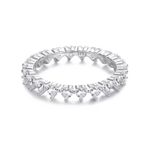 (image pour) Bague éternité Cœur en Zircon Cubique Style Pandora - Argent 925 plaqué Or Blanc - BSR704