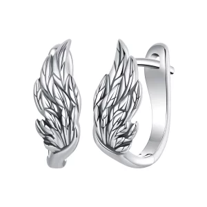 (image pour) Pandora Style 925 Argent Sterling Plaqué Or Blanc Créoles d'Oreille Ailées - SCE1795