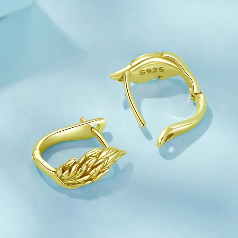 (image pour) Pandora Style Climbers d'Oreille Ailes en Argent 925 plaqué or - SCE1795-B - Afficher 4