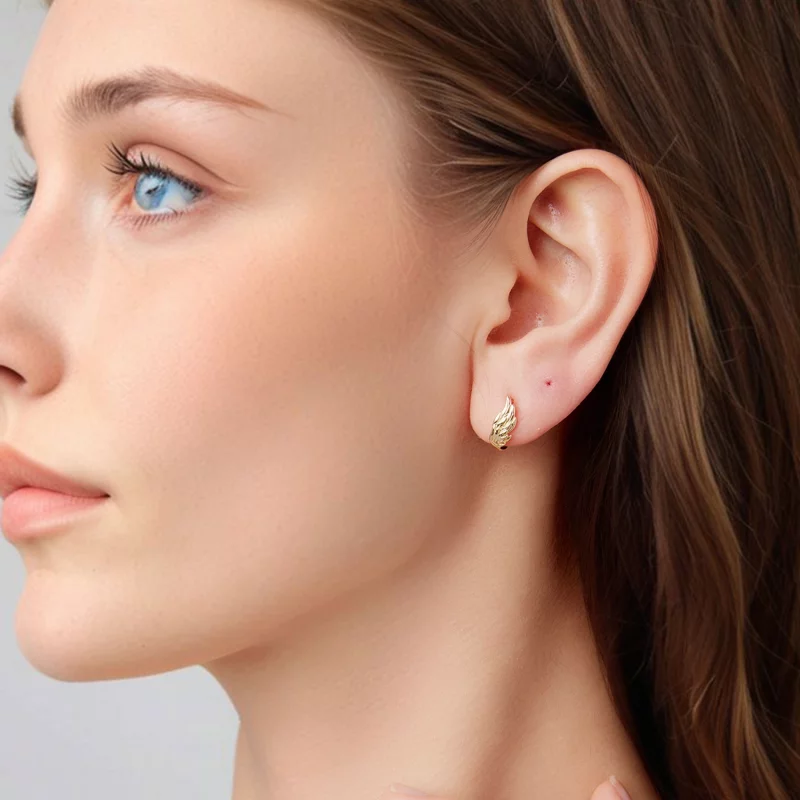 (image pour) Pandora Style Climbers d'Oreille Ailes en Argent 925 plaqué or - SCE1795-B - Afficher 8
