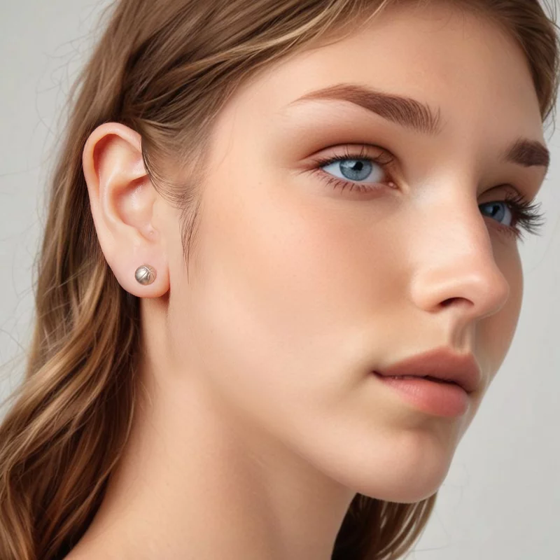(image pour) Boucles d'oreilles à clous basketball en argent 925 plaqué platine Pandora Style - Afficher 7