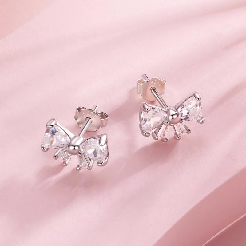(image pour) Pandora Style S925 Argent Sterling Boucle Zirconia Cubique Clous d'Oreille avec - Afficher 3