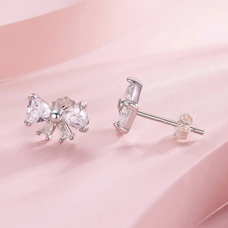 (image pour) Pandora Style S925 Argent Sterling Boucle Zirconia Cubique Clous d'Oreille avec - Afficher 4