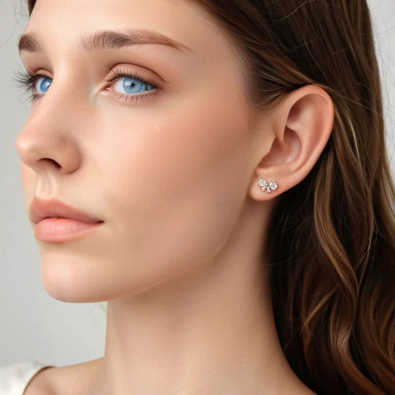 (image pour) Pandora Style S925 Argent Sterling Boucle Zirconia Cubique Clous d'Oreille avec - Afficher 8