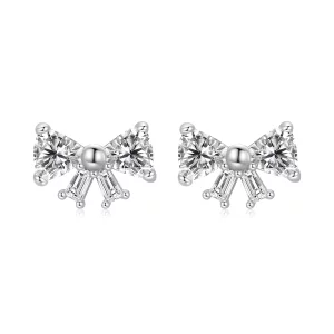 (image pour) Pandora Style S925 Argent Sterling Boucle Zirconia Cubique Clous d'Oreille avec Placage Platine - BSE1194