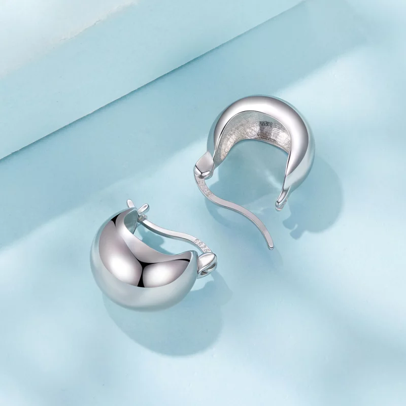 (image pour) Boucles d'oreilles à clou Sphère Métallique Pandora Style - Cuivre Argenté 925 - - Afficher 4