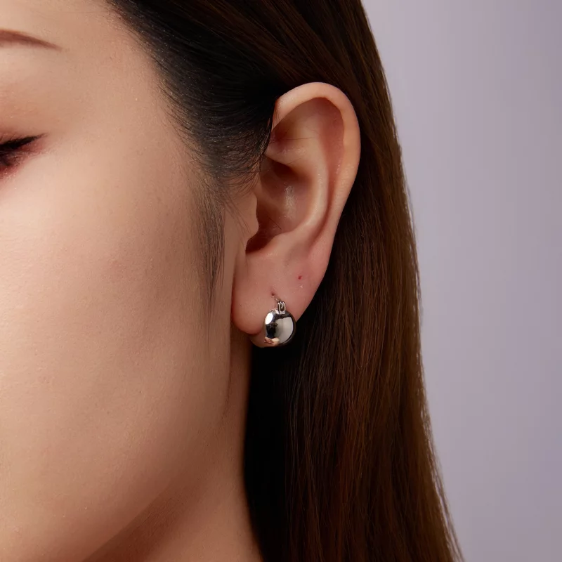 (image pour) Boucles d'oreilles à clou Sphère Métallique Pandora Style - Cuivre Argenté 925 - - Afficher 9