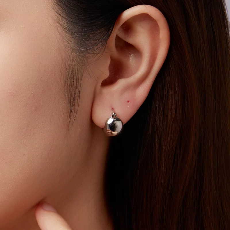 (image pour) Boucles d'oreilles à clou Sphère Métallique Pandora Style - Cuivre Argenté 925 - - Afficher 10
