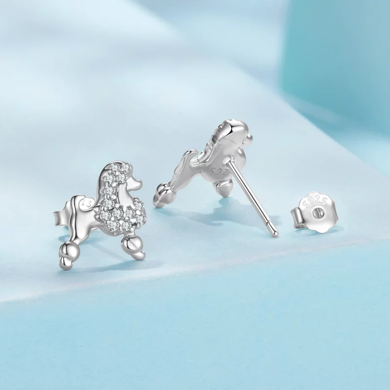 (image pour) Boucles d'oreilles à clou Pandora Style en argent sterling avec zirconium et pla - Afficher 2