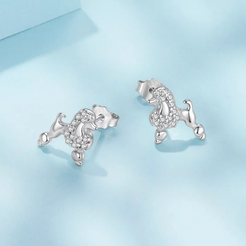 (image pour) Boucles d'oreilles à clou Pandora Style en argent sterling avec zirconium et pla - Afficher 3