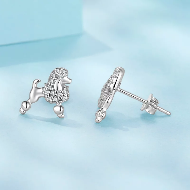 (image pour) Boucles d'oreilles à clou Pandora Style en argent sterling avec zirconium et pla - Afficher 4