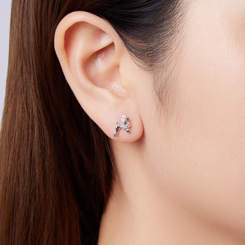 (image pour) Boucles d'oreilles à clou Pandora Style en argent sterling avec zirconium et pla - Afficher 10