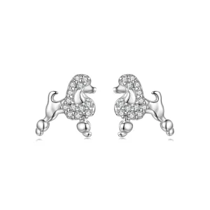 (image pour) Boucles d'oreilles à clou Pandora Style en argent sterling avec zirconium et placage platine - SCE1895