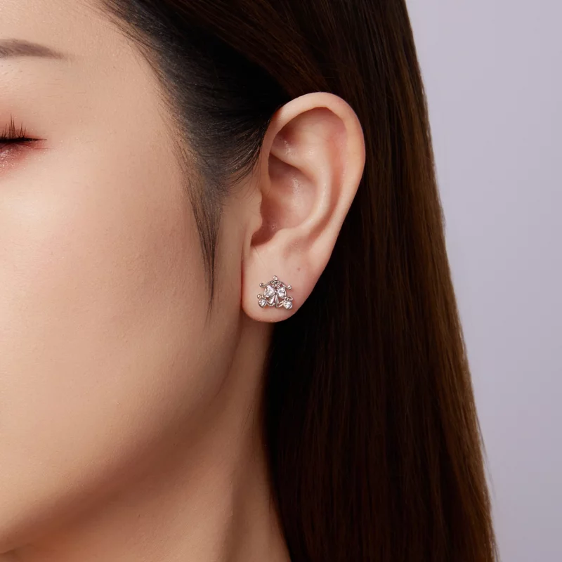 (image pour) Pandora Style Boucles d'oreilles à clous Carrosse Citrouille en Argent 925 plaqu - Afficher 4