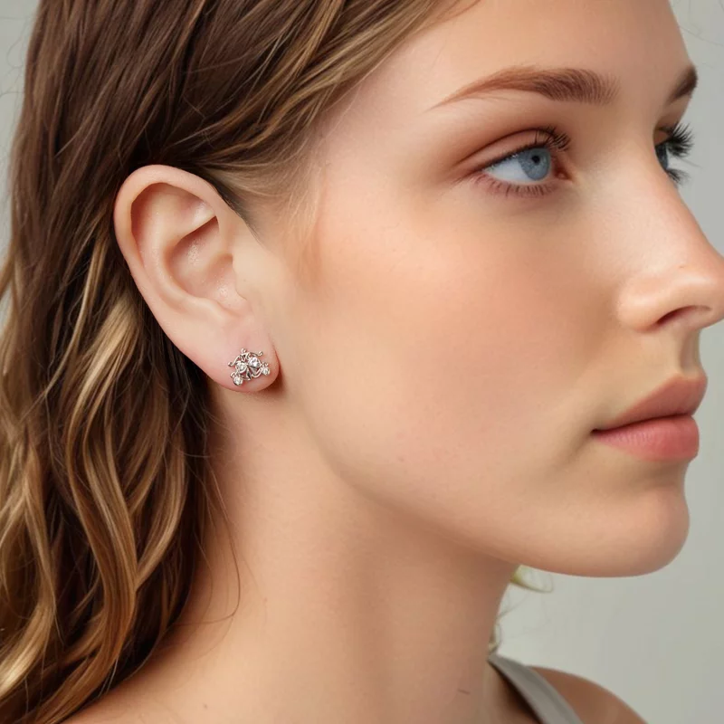 (image pour) Pandora Style Boucles d'oreilles à clous Carrosse Citrouille en Argent 925 plaqu - Afficher 9