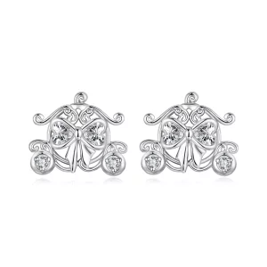 (image pour) Pandora Style Boucles d'oreilles à clous Carrosse Citrouille en Argent 925 plaqué Platine avec Zirconium - SCE1921