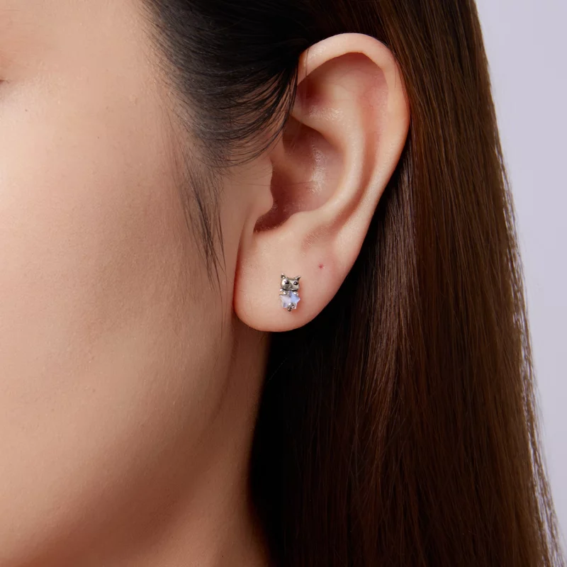 (image pour) Boucles d'oreilles à chat en argent sterling Pandora Style avec résine et finiti - Afficher 9