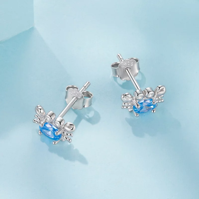 (image pour) Boucles d'oreilles crabe en argent 925 plaqué platine avec zirconite Pandora Sty - Afficher 3