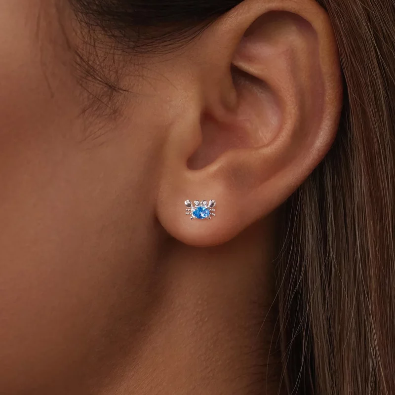 (image pour) Boucles d'oreilles crabe en argent 925 plaqué platine avec zirconite Pandora Sty - Afficher 5