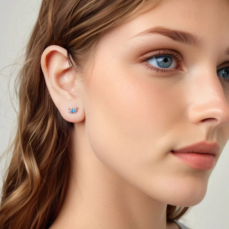 (image pour) Boucles d'oreilles crabe en argent 925 plaqué platine avec zirconite Pandora Sty - Afficher 7