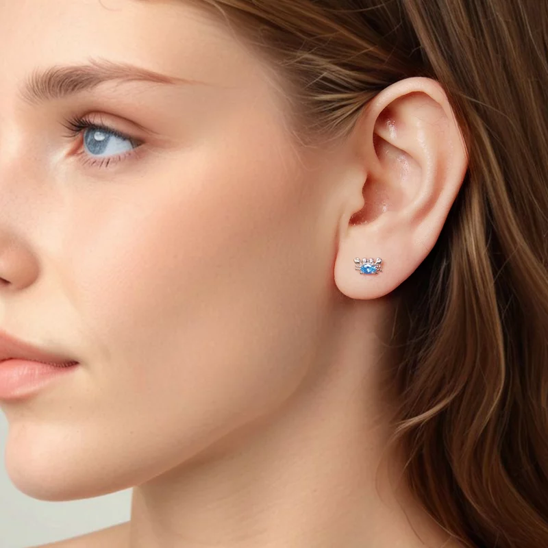 (image pour) Boucles d'oreilles crabe en argent 925 plaqué platine avec zirconite Pandora Sty - Afficher 8