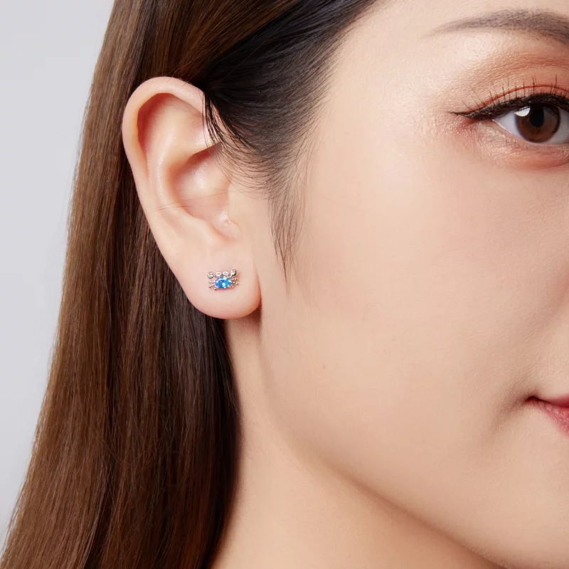 (image pour) Boucles d'oreilles crabe en argent 925 plaqué platine avec zirconite Pandora Sty - Afficher 9